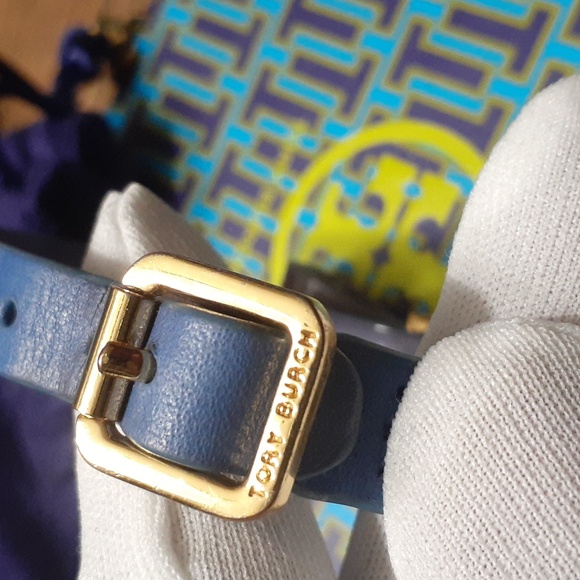 TORY BURCH SAHARA BLUE PURPLE BOW BRACELET - Picture 2 of 7